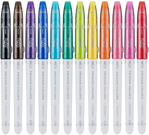 Pilot Frixion Light Pastel izbrisav highlighters, vrh dlijeto, asortirane boje mastila, 14 brojeva i friksina boja marker olovke, podebljana tačka, asortirane boje u boji, 12-pakovanje
