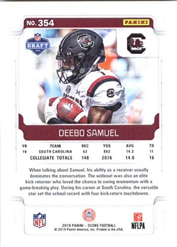 2019 Ocjena 354 Deebo Samuel Rc Rookie Južna Karolina Gamecocks NFL fudbalska trgovačka kartica