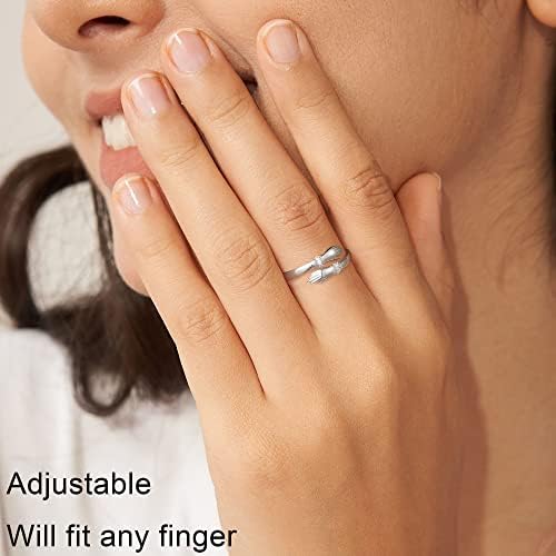Yesteel S925 srebra zagrljaj prsten za žene Teen Djevojke, podesivi prsten Nakit majke dan rođendanski pokloni za kćeri mama sestra supruga prijatelji baka