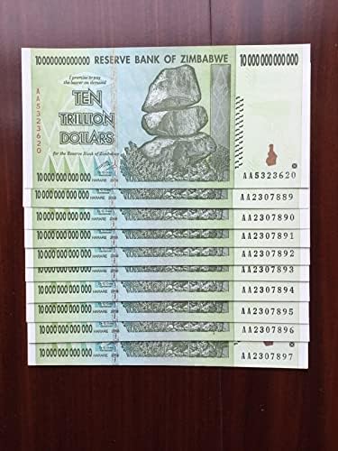 2008 - Zimbabve 10 komada x 10 biliona papira Neprikupan, ukupno 10 komada