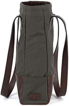 Moore i Giles Petty Bottle Tote Ventile maslina i Titan Milled Brown