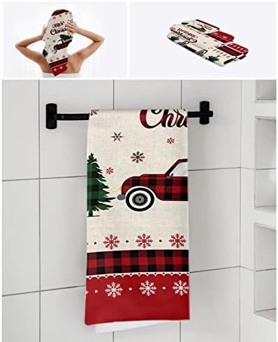 3 komada ručnika za ručnik za kupanje ručnik i perilice za pranje božićnog stabla retro kamion