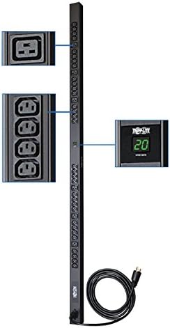 Tripp Lite mjereni PDU, 20A, 38 prodajnih mjesta, 200-240V, C20/L6-20p 10 ft. Kabl, 0u vertikalna snaga za montiranje u stalak