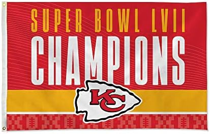 NFL Rico Industries Kansas City Chiefs 2023 Super Bowl Champions 3 'x 5' Banner Flag 3 'x 5' Banner Flag jednostrana-unutrašnji ili vanjski - Kućni dekor napravljen od strane Rico Industries