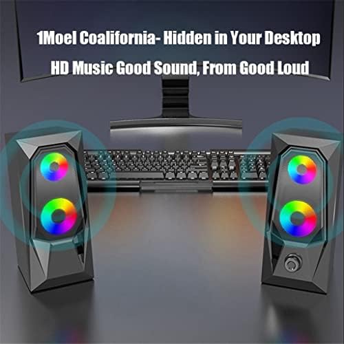 GENIGW računarski zvučnik računarski zvučnik 7 boja LED efekat zvuk svjetleći RGB stoni računar Audio