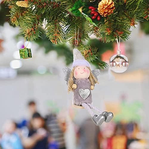 Nekoliko božićno sjedinje djevojčica mali ukrasi Božićno drvce Mali anđeo privjesak ukrasi perling vijenac sa svjetlima