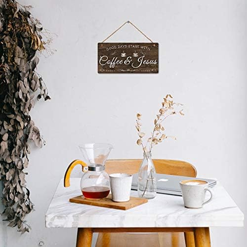 Putuo Decor znak za kafu, dekor kuhinjskog kafe bara, viseća ploča 12 x 6, pokloni za ljubitelje