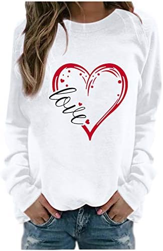 ADSSDQ School Valentines Dnevna košulja Ladie's Pleased Hearts Majica okrugli izrez Osnovni komforni topliji