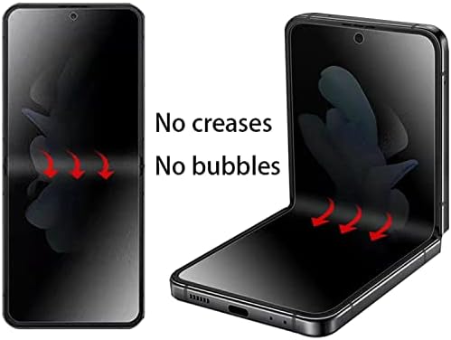 FYDIKHN Anti-špijunski unutrašnji zaštitnik ekrana dizajniran za Samsung Galaxy Z Flip 4 5G 2022 i privatnost vanjski zaštitnik ekrana Meki Film protiv ogrebotina protiv Virenja puni ljepilo