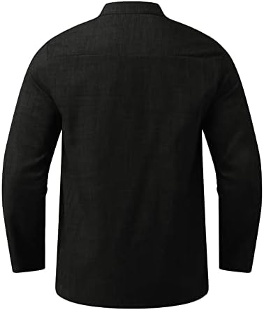 Ljetne odjevne košulje za muškarce muške jednobojne košulje okruglog vrata modna top majica Muška dugačka rukava dugme gore