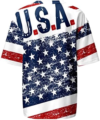Košulja 4. srpnja za žene Ljeto Američka zastava majica Patriotsko kratki rukav Crewneck vrhova bluza za neovisnost