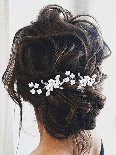 Heread Flower Bride vjenčane igle za kosu Silver Crystal Bridal Hair Pieces list Hair Accessories For Women and Girls