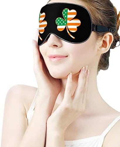 Irska američka djetelina zastava maska ​​za oči za spavanje za spavanje s podesivim blokovima remenskog