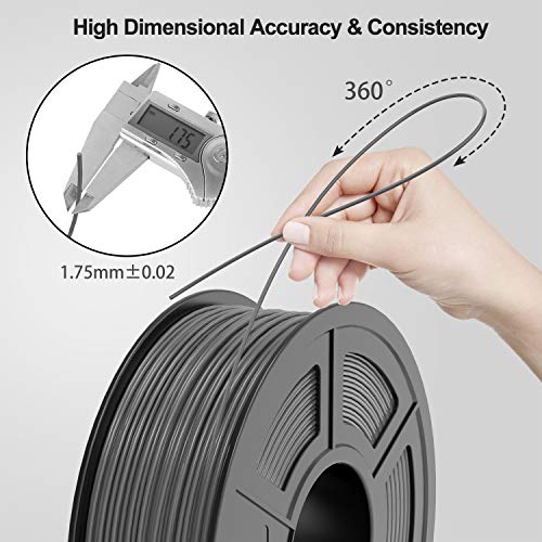 TECBears PLA 3D filament pisača 1,75 mm siva, dimenzionalna tačnost +/- 0,02 mm, 1 kg kalem, pakovanje od 1