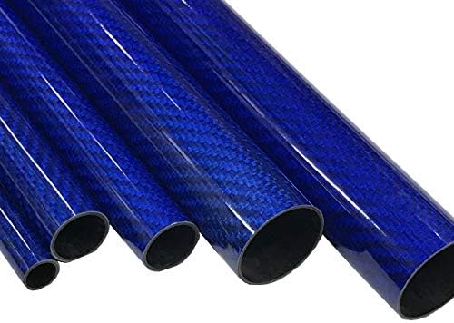 Plave karbonske Kevlar Fiber cijevi-25mm x 23mm x 1000mm - 3k Roll umotana karbonska Kevlar fiber cijev sjajna površina-cijevi