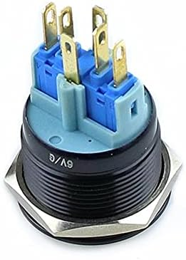 Nunomo 19mm Alumina crni metalni gumb Switch Power LED lampica za latch se samo resetira momentalno 1no 1nc crveno plavo zeleno bijelo žuto