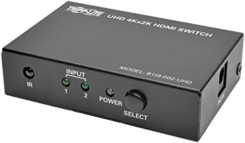 Tripp Lite 2-port HDMI prekidač za video i audio, 4K x 2k UHD @ 60 Hz sa daljinskim upravljačem, crni