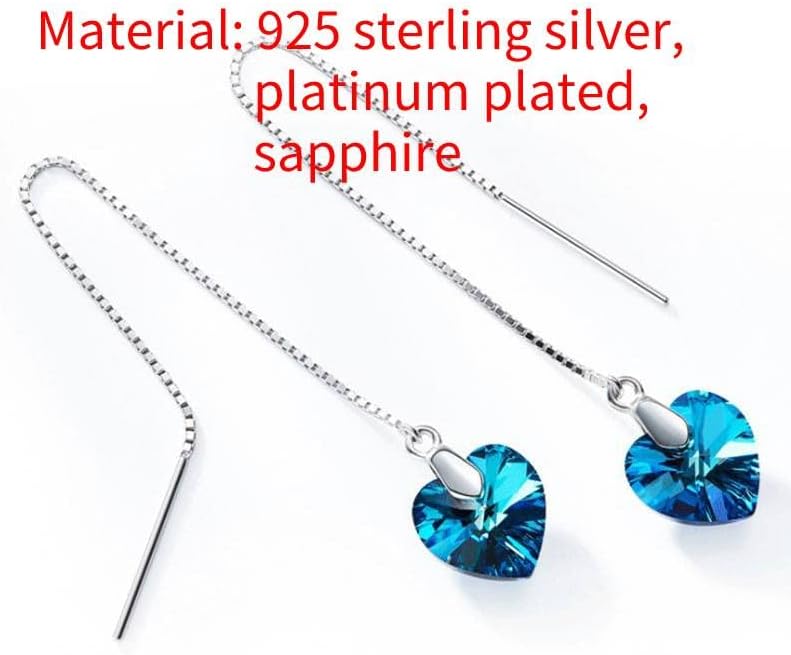 Blue's Heart crystal 925 Srebrne naušnice