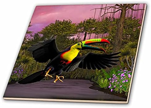 3drose Boehm Graphics Bird-Toucan in the Jungle-Tiles
