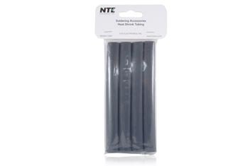 NTE Electronics 47-25406-BK cijevi za cijevi, dvostruki zid s ljepilom, 3: 1 omjer za smanjivanje, 1/2 promjera, 6 dužina, crna
