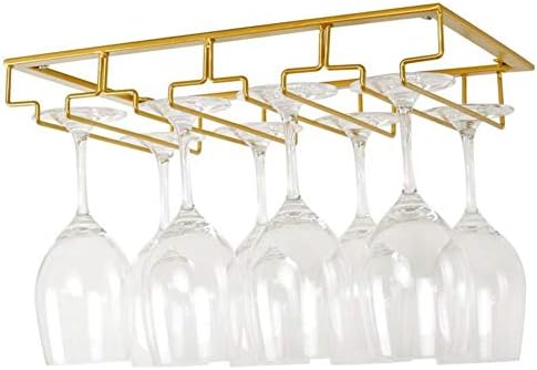 Pod držač stakla za vino kućište, zidno montirane staklene naočale za skladištenje Iron Metal Organizator za kućnu baru Kuhinja -Golden L60XW22.5cm