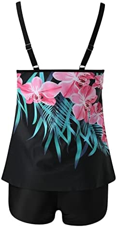 Twime Tankini kupaći kostim za žene scoop vrat podesivi remen TUMMU TUMBLE TOP sa donjem cvjetnim kupaćim odijelima