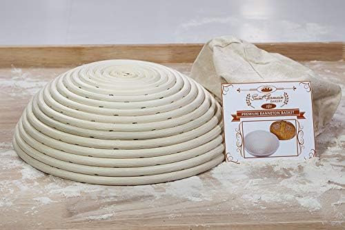 Saint Germain Bakery Premium round Bread Banneton korpa sa oblogom-savršena korpa za proveru Brotforma za pravljenje prelepog hleba