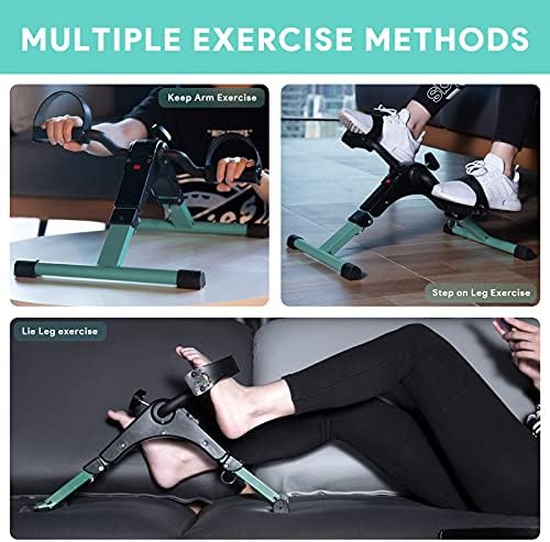 Folding pedala Exerciser-Mini Vježba Bike ispod stola bicikl pedala Exerciser sa LCD ekran za ruke i noge trening,