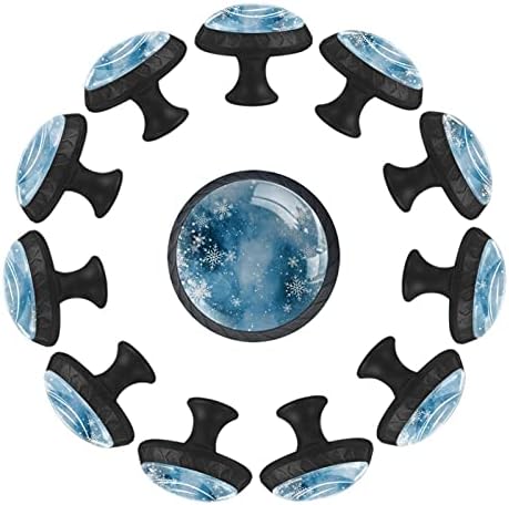 12 komada bešavnih plavih staklenih dugmadi za Komode, 1,37 x 1,10 u okruglim kuhinjskim ormarićima za dječiju sobu za rasadnike kućne kancelarije