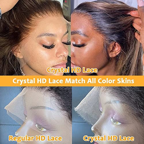 Jnymell Highlight Crystal HD Lace prednja perika smeđe boje 2t27 boja Ombre Body Wave 360