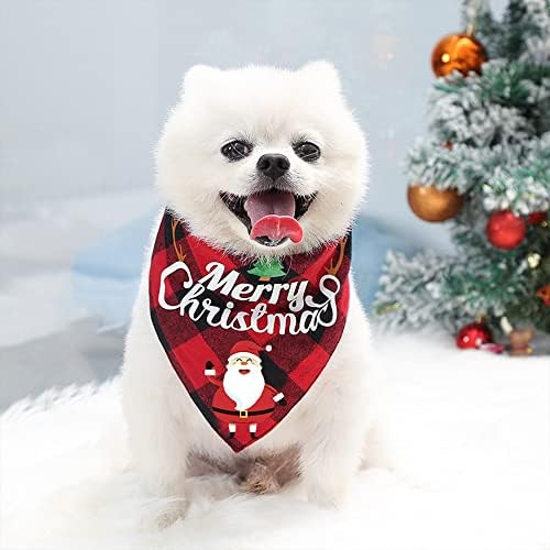 Božićna marama za pse Bandana Bib kostim Pet Winter Warm Odeća za male pse mačke Santa Cap Xmas poklon za pse