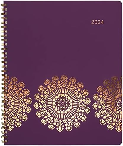 Cambridge 2024 Tjedni i mjesečni rezervat knjiga, 8-1 / 2 x 11, velika, sundance, ljubičasta