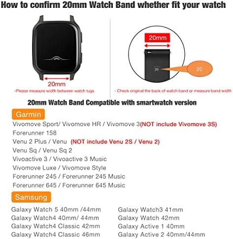Abanen Elastic Watch Band za Garmin Venu 2 Plus / Venu SQ / Vivoactive 3, venoidni nosač za rastezljive petlje Elastični remen za ručni pojas za Samsung Galaxy Watch 4 40mm / 44mm
