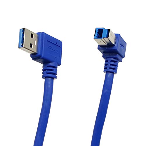Kutni USB 3.0 printeri; Seadream 1 FT / 30cm SuperSpeed ​​USB 3.0 Muški utikač 90 stupni ugao na USB 3.0 B muški kabel desnog ugla