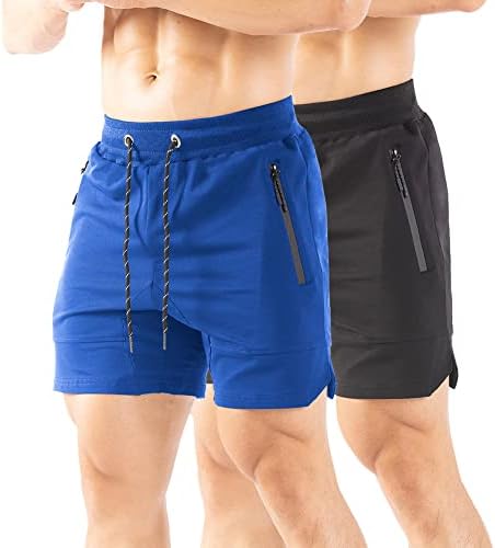 Gerlobal muške kratke hlače u teretani ugrađene trčanje atletske kratke hlače za muškarce sa džepovima sa zatvaračem