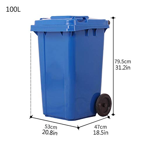 Velika kanta za smeće 26,4 galona Vanjska kanta za smeće sa poklopcem Plastična Komercijalna kanta za smeće velikog kapaciteta duga cilindrična kanta za smeće na otvorenom, Vanjska kanta za smeće u 4 boje (Boja : crna, Veličina : 1