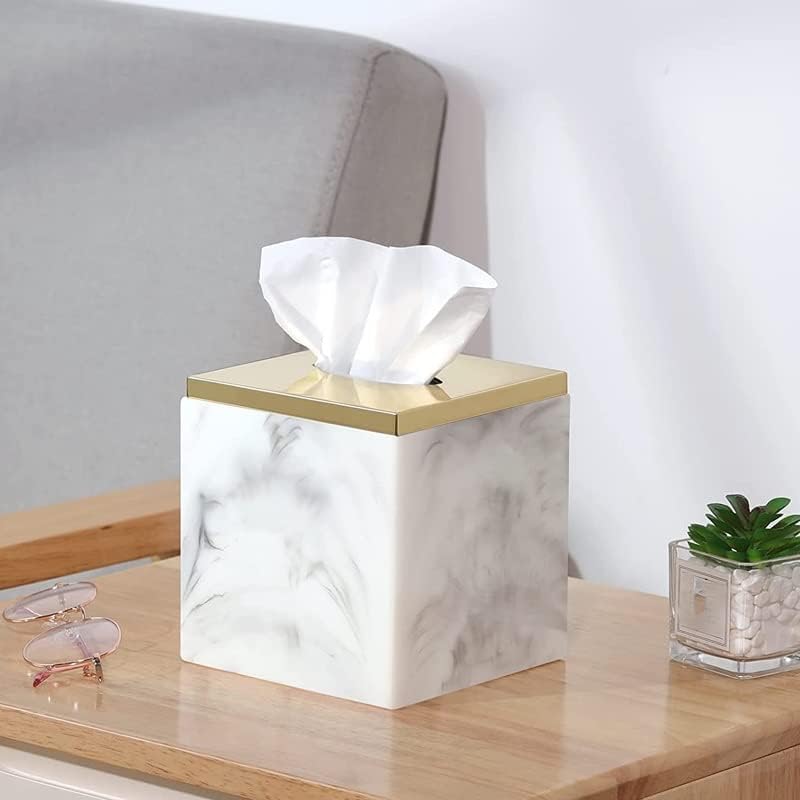 Ylyajy Resin kutija za papirnu maramicu poklopac kvadratni ručnik za lice odvojivi metalni poklopac kutija za organizatore toaletnog papira