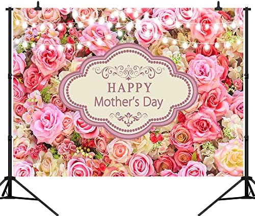 CapiSco Sretan Majčin dan pozadina Glitter Svjetlo roze cvijet zid fotografija pozadina za ženu nova