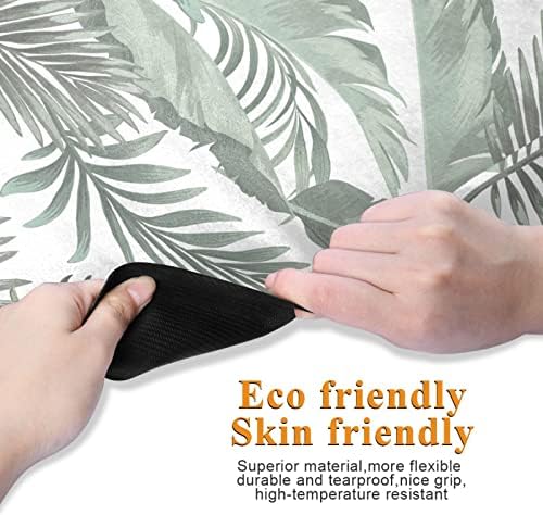 Burbuha podloga za jogu sa zelenim tropskim palmama za kućni trening, ekološki prihvatljiva sklopiva neklizajuća