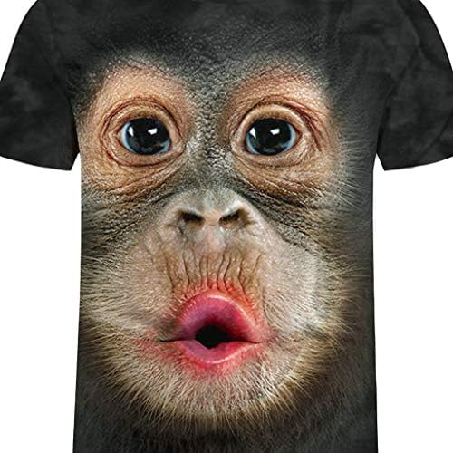 Beibeia muške smiješne majice s printom majmuna Plus Size, 2021 ljetna jesenska Crewneck Casual labave udobne majice