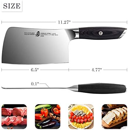 Nož za mesanje od povrća - nož za cepera 6,5 ​​inčni sjeckani lijep za sjeckanje nož kineskog cvjeta - njemački HC čelik s pakkawood ručkom - Falcon serija sa poklon kutijom