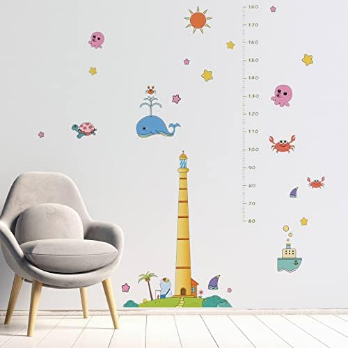 Tabela visine okeana za djecu zidne naljepnice zidne naljepnice za zidnu spavaću sobu umjetnički Mural za dnevni boravak zidni dekor rasadnika