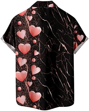 Muška košulja za Valentines Love majica kratki rukav dressy vrhovi gumb za odmor za žene Ležerne
