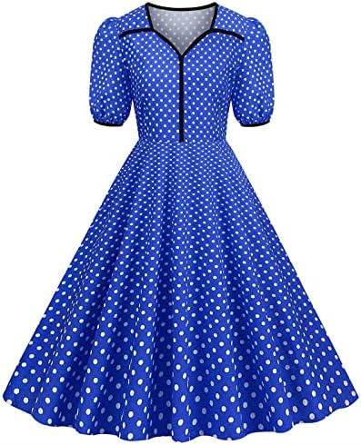 Vintage čajna haljina 1950-a za žene polka dot bljeskalica koktel haljina casual garde retro audrey