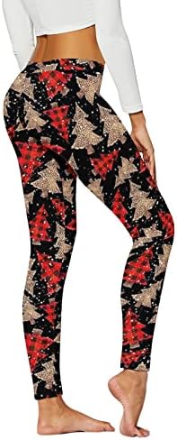 Tajice za ženski povremeni božićni uzorak rastezanje visokog struka cvjetne tiskane hlače Yoga Božićne hlače