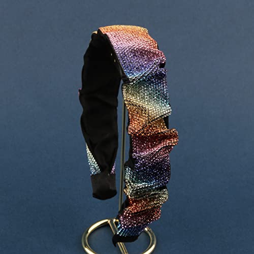 MRAKPLGE modni Temperament Rhinestone Fold Rainbow boje za glavu za glavu za žene i djevojke