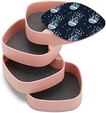 Nahan nakit kutija Jellyfish uzorak Prijenosni putni nakit Case ABS nakit za skladištenje ružičaste