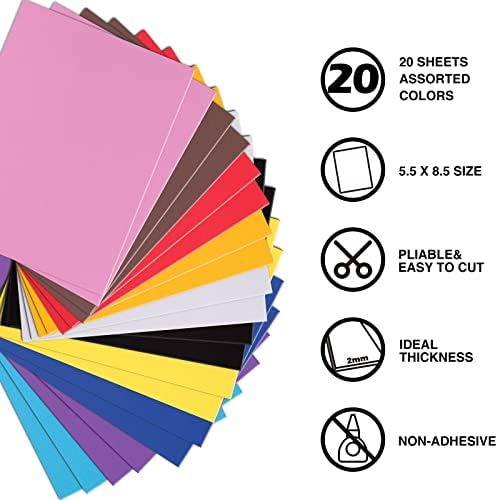 9x12 inčni pjene za obrt 20-pak 10 mm Eva Color Craft FOAM papir set za zanatske projekte
