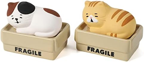 Kamena difuzor mačka u kutiji [Dizajniran u Japanu] Ne električni pasivni difuzor za esencijalno ulje, aromaterapiju i mačke ljubitelje