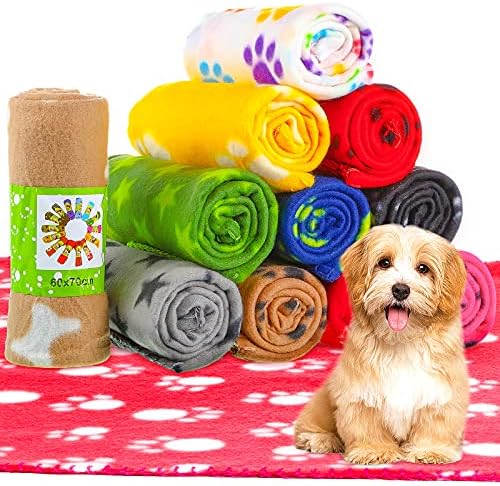 12 komada pokrivačica psa Fleece tkanina štenad sa šapom Ispiši meko ispisano kućne ljubimce pokrivač psa za spavanje